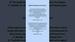 QME Exam Questions and Answers