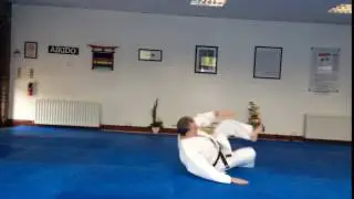 Aikido forward roll from front & side views