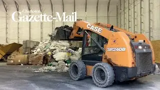 How plastic waste is baled for recycling in Kanawha County