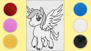 Unleash the Magic: Sand Art Horse with Wings - Mesmerizing Coloring Tutorial!