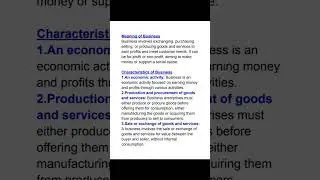 Meaning & Characteristics of Business
