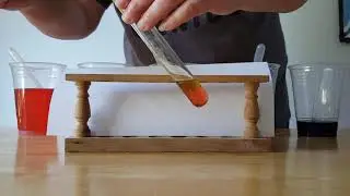 All five solutions layered without mixing