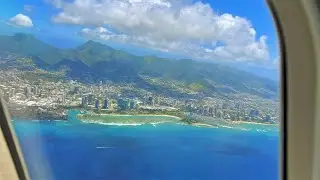 BREATHTAKING HONOLULU, HAWAII TAKE-OFF 4K ULTRA HD | HAWAIIAN BOEING 717 | SKYLINE VIEW OAHU, USA