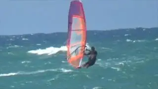 Kim windsurfing Maui