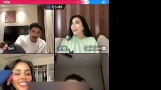 راشد العنزي و ساره السهلي مع ضحى سليمان و زينا جولة رباعية مع دردشة ومسبقه اساله وجواب مضحك وناسه 😅🤣