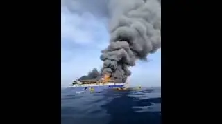 🚨 BREAKING: Fire erupts on KM Barcelona VA ferry off North Sulawesi, Indonesia.280+ onboard, passeng