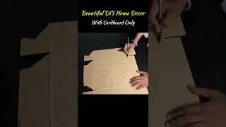 Beautiful DIY Wall Decor With Cardboard ✨ | Easy & Aesthetic  #shorts #diy #walldecor #homedecor
