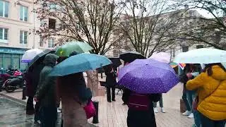 Walking in the March Rain Walk | Mar 2022|Bordeaux 4k France| ASMR Rain sounds for sleeping