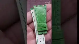 #audemarspiguet Royal Oak Band Custom Crocodile Leather Band Volt Green #watchband #customhu #AP
