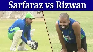 Sarfaraz Ahmed and Mohammad Rizwan wicket keeping practice together