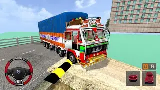 Ashok Leyland over Load Lorry | Indian Traffic Speed Breaker 😱 | Bus Simulator Indonesia (BUSSID)