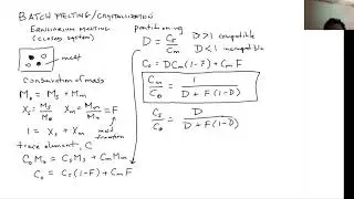 Batch Crystallization/Melting aka equilibrium crystallization/melting