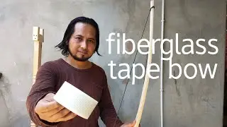 Busur panah dari kayu pine laminasi fiberglass tape part 1
