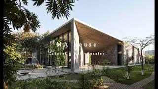 Vertical cliffs make up the house