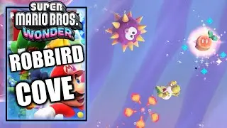 Super Mario Bros Wonder &ndash; Robbird Cove - 100% All Wonder Seeds, Flower Coins & Flag