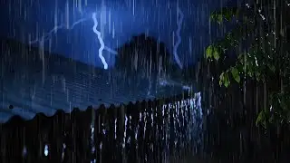 Fall Asleep Easily on a Rainy Night | Strong Thunder & Heavy Tin Roof Rain Sounds for Deep Sleep