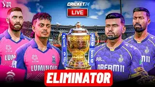 🏏RR vs KKR - Qualifiers 2 - Custom IPL  - Cricket 24 Live The Gaming Bunny #rrvskkr #cricket #live
