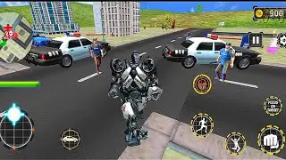 Grand Police Flying Car Transform Game: US Police Robot City Battle - Android Gameplay