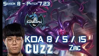 LZ Cuzz ZAC vs JARVAN IV Jungle - Patch 7.23 KR Ranked