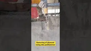 easy way how to removed plywood or any material in cement embedded #construction #concretework