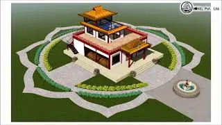 Architectural Design of Gompa(Monastery)  Architecture (Tara Meditation hall ) Kathmandu Nepal