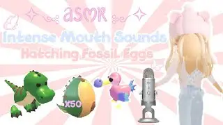 ASMR Roblox Adopt Me/INTENSE & FAST Mouth Sounds👄/Hatching 50 Fossil Eggs/Whispered Tingles