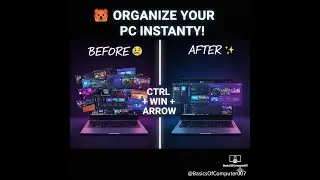 1-Second Organization: Clean Your Desktop INSTANTLY ✨Secret Windows Button Pro Users Never Tell You!