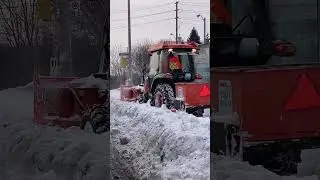 Kubota tractor in action clearing snow #snowcleaner #snow  1/27/2026