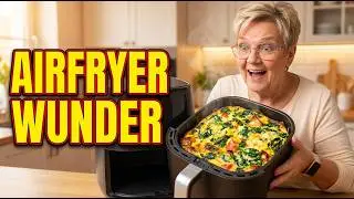 frischer Spinat mit Ei & Kassler &ndash; komplett aus der Hei&szlig;luftfritteuse