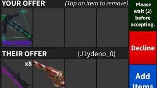 MM2 TRADE HARVESTER FOR 8 ELDERWOOD BLADES AND 1 GINGERMINT WFL (: