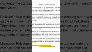 pakistan needs true visionaries ❤🇵🇰#englishessay#let'slearnenglishwithme#pakistan#important