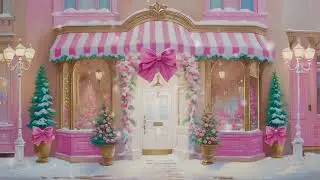 Animated, Pink Coquette Christmas, Pinkmas, Cozy Snow Ambience, Holiday Screensaver, Winter TV Art