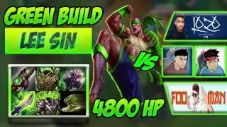 Green Build Lee Sin | Crypter vs Lozo & FooMan | Tank Lee Sin Build | Lee Sin Build Challenge (LoL)