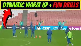 🔰Brazil National Team Training Session by Carlo Ancelotti / Dynamic Warm Up + RONDOS + FUN Drills