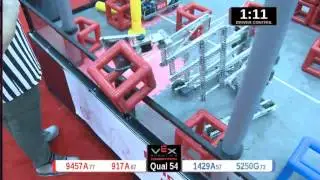 2015 VRC Engr Q54 - 9457A 917A vs 1429A 5250G - 46 to 35 - VEX Worlds 2015 - Engineering Division