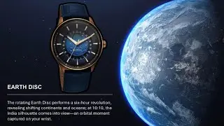 Titan Stellar Analog with Earth Disc and Blue Dial Blue Leather Strap Watch for Men