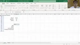 Finding the value of Measures of Center and Variation in EXCEL Part 1