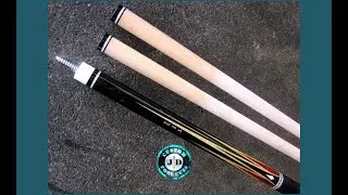 JD Custom Cues - 2013 Ebony with 12 Points of Ebony & Cocobolo recut into Tiger Maple Points