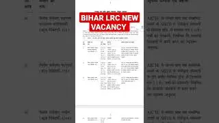 Bihar LRC new vacancy regarding notice # bihar lrc vacancy news #biharlrc#shorts#trendingshorts