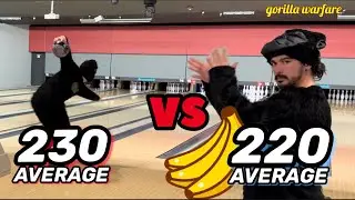 1v1 bowling match while wearing gorilla suits lol