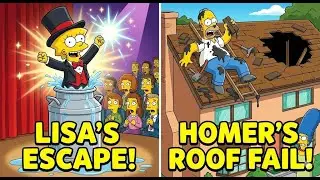 Simpsons Funny Moments | Lisa's Magic Escape & Homer's Roof Disaster