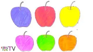 Learn Colors And How To Draw Apple Fruits Coloring Pages And Drawing For Kids Learning