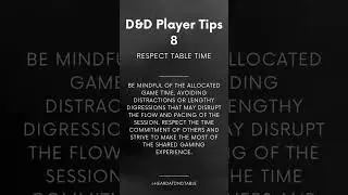 D&D Player Tips 8 - Heard at the DnD Table