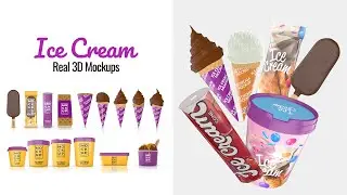 Ice Cream Real 3D Mockups -Tutorial