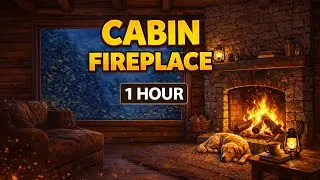 Cozy Cabin Fireplace 🔥 1 Hour of Crackling Fire & Warm Ambience