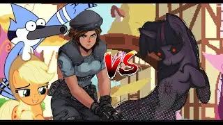 MUGEN Request 821: Jill Valentine, Applejack, Mordecai VS Evil Twilight Sparkle X2