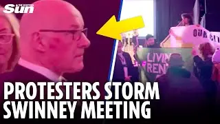 John Swinney left looking awkward & SNP council leader blasted a 'liar' as protesters storm meeting