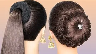 New Beautiful Simple Bun Hairstyle _ Neat & Clean Unique Bun Hairstyle Tutorial Wedding F Long Hair 