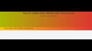 how to create sticky navbar with css and html | Javascript