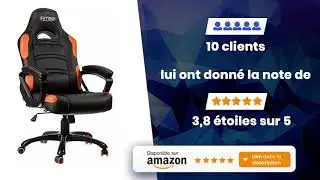 Nitro Concepts NC C80C BO C80 Confort Gaming Fauteuil Faux Cuir Noir Orange 124 x 54 x 50 cm